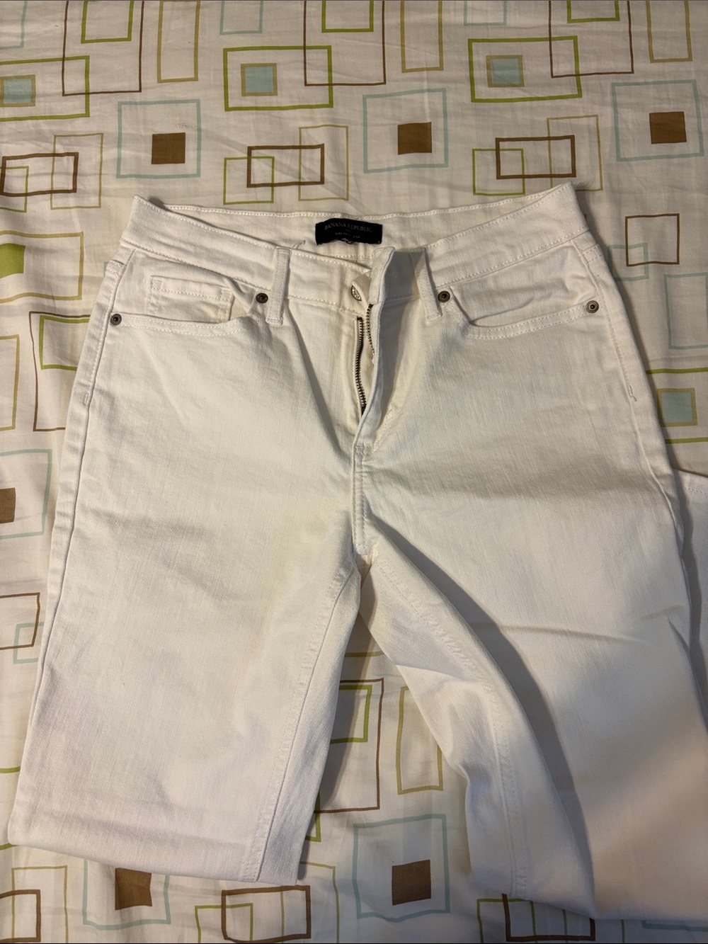 Banana Republic Straight-Leg White Jeans